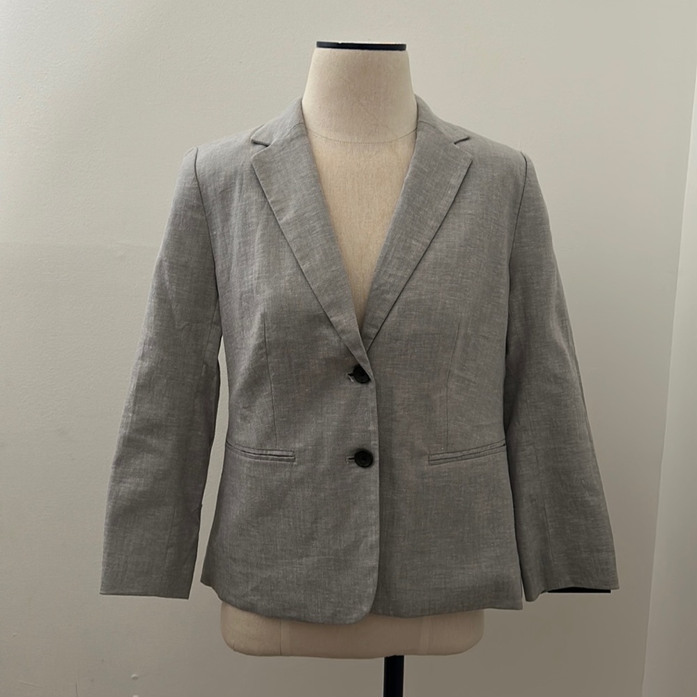 Banana Republic Grey Linen Blazer Size 6